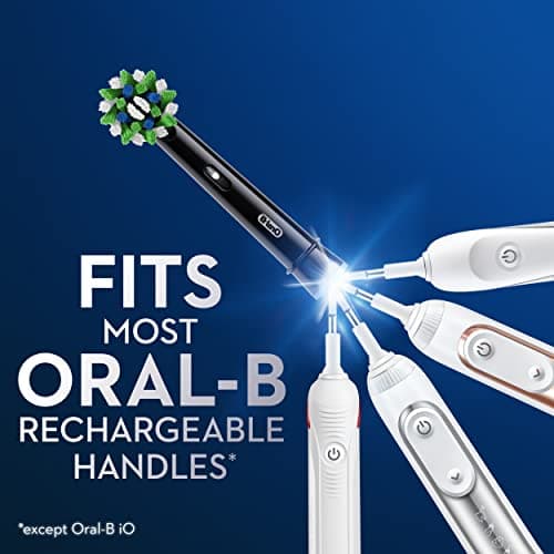 Oral-B CrossAction Electric Toothbrush Replacement Brush Heads, Black, 4 Count + 1 Sensitive White 6