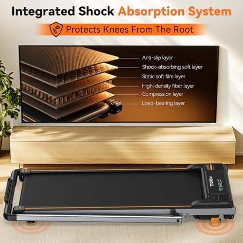 Fithrill Walking Pad Under Desk Treadmill for Home Office Small Spaces with Handle Bar Incline, 3 in 1 Portable Folding Mini Walking Jogging Running Compact 2.5 HP Machine 6