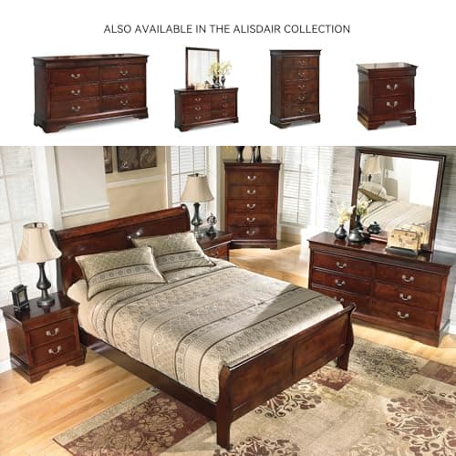 Signature Design by Ashley Alisdair Traditional 2 Drawer Nightstand, 23.75" Tall, Dark Brown 6