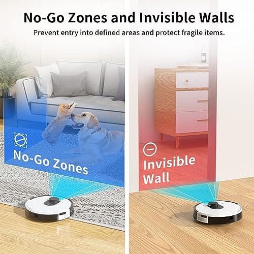 OKP Life Lidar Robot Vacuum Cleaner 4000Pa Suction Power, No-Go Zone, LiDAR Navigation, Smart Mapping Home Robotic Vacuum, Self-Charging, Wi-Fi/APP/Alexa Control, for Pet Hair, Carpet, Hard Floor 6