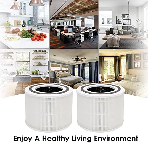 Flintar Core 300 Replacement Filters, Made in Taiwan, Compatible with LEVOIT Core 300-P, Core 300S Air Purifier, 3-in-1 H13 True HEPA Filter Replacement, Core 300-RF, 2-Pack 7