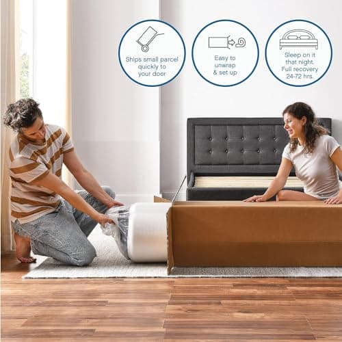 Cool Gel 10 Inch Queen Memory Foam Mattress Medium Firm, Memory Foam Mattress Queen Size Cooling, Made in the USA, 10" Depth with Pressure Relief, CertiPUR-US Certified No Fiberglass, CoolGel Bed 5