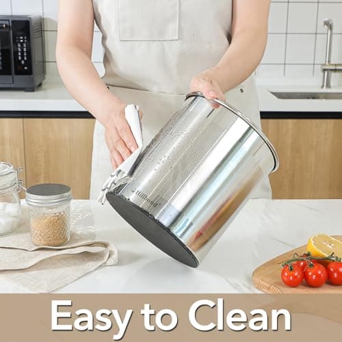 Hillbond 7.5x6.9 Inch EXTRA LARGE Utensil Holder for Countertop, Stainless Steel Rotating Organizer with Removable Divider, Space-Saving for Large Kitchen Utensils Set & Spacious Kitchens 6