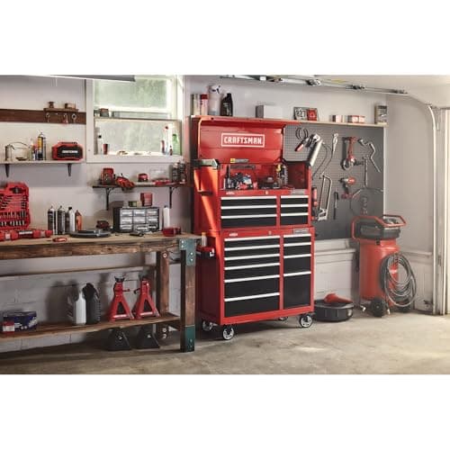 CRAFTSMAN 41" Rolling Tool Chest, 10-Drawer Steel Tool Cabinet with Drawer Trays and Paper Towel Holder (CMST341102RB) 10
