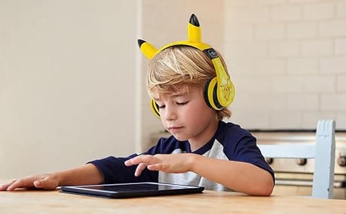 eKids Pokemon Kids Bluetooth Headphones, Wireless Headphones with Microphone Includes Aux Cord, Volume Reduced Kids Foldable Headphones for School, Home, or Travel,Yellow 6