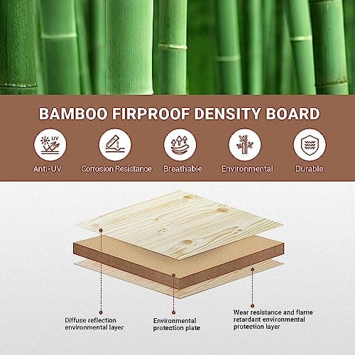 KingCamp Bamboo Folding Table Environmental Camping Table with Adjustable Height Aluminum Legs Heavy Duty 4-Folds Portable Camp Tables for Travel, Picnic, Party, Beach, 1-2 People 6