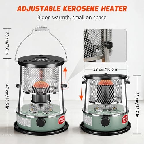 Kerosene Heater, Kerosene Heaters for Indoor Use, Portable Non Electric Stove for Camping, Outdoor, Home, Cooking, Garage, Emergency Oil Heater (4.5L, Blue) 6