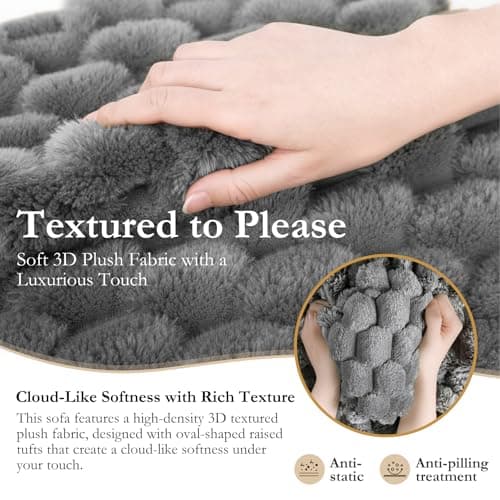 Oversized Chaise Lounge Chair Indoor:Comfy Oversized Reading Chair Fluffy Plush Cozy Couch Sofa Bed with Armrests and Pillows - Chaise Large Modern Sleeper Sofa for Living Room,Bedroom Light Grey 5