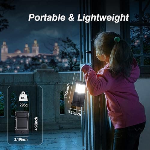 3000mAh Large Capacity Hand Crank Solar Camping Lantern, Portable Ultra Bright LED Torch, 23-26 Hours Running Time, USB Charger, Electronic Lantern for Outdoor 5