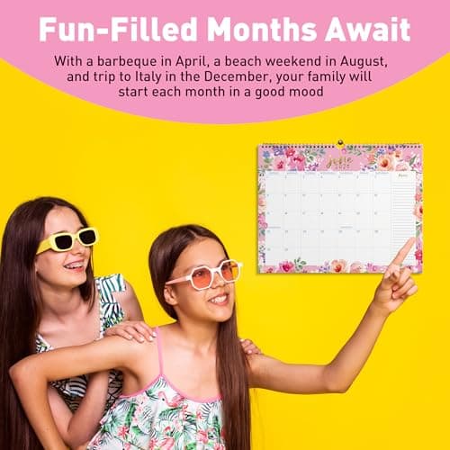 S&O Watercolor Floral Wall Calendar from January 2025-June 2026 - Tear-Off Monthly Calendar - 18 Month Academic Wall Planner - Hanging Organizer to Track for Anniversaries & Appointments - 13.5"x10.5”in 9