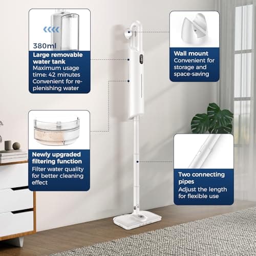 Steam Mop All-in-one for Floor Cleaning, MultiPurpose Steam Cleaner for Home with LED display screen 5