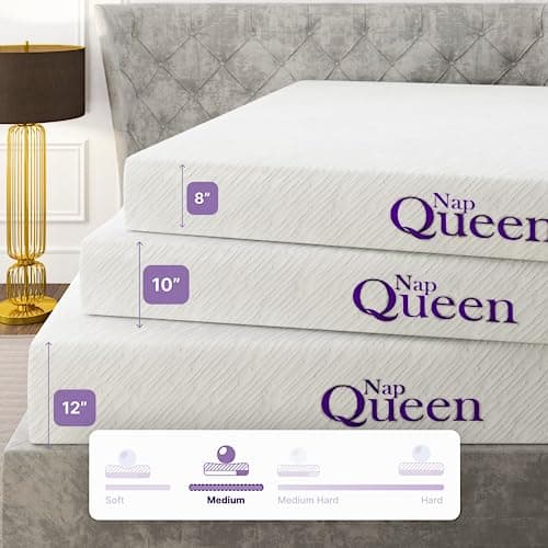 NapQueen Full Mattress, 6 Inch Elizabeth Cooling Gel Memory Foam Mattress, Full Bed Mattress in a Box, CertiPUR-US Certified, Medium Firm, Breathable Soft Fabric Cover 6