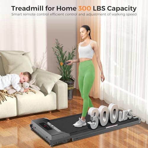 Walking Pad with Handle bar, 2.5HP Portable Electric Treadmills for Home, 3 in 1 Under Desk Treadmill with Remote Control, Walking Pad Treadmill,Small Compact Treadmill with LED Display 7