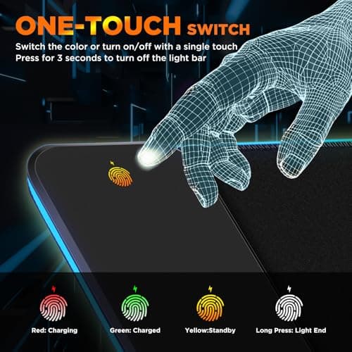 Gimars RGB Gaming Mouse Pad,15W Wireless Charging Mousepad with 10 Light Modes, Large Mousepad with Premium Smooth Surface, Non-Slip Mouse Mat for Gaming, Desk, PC,Office, 31.5x11.8x0.16inch 8