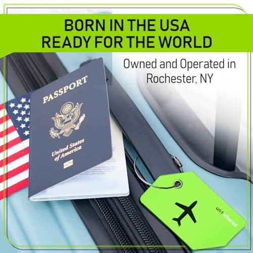 Untethered 4-Pack Luggage Tag Set | Durable Luggage Tags for Suitcases & Travel Bags | Bag Tag & Name ID Identifiers | Suitcase Tags for Easy Luggage Identification 9