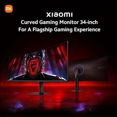 XIAOMI Curved Gaming Monitor 34-inch 180Hz High Reshed Rate 1ms Fast FreeSync Premium Professional Calibration 95% DCI-P3 100% sRGB* Low Blue Light Computer Screen Monitor Desktop Monitor 5