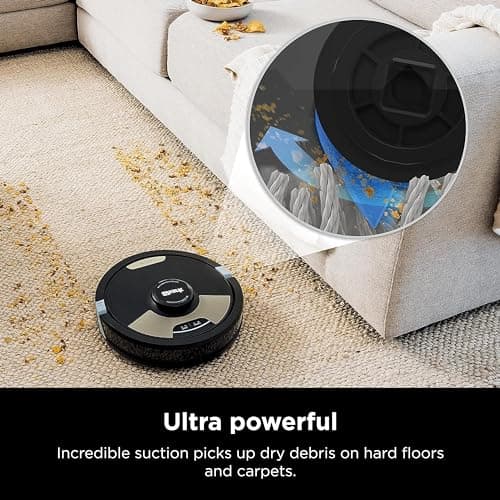 Shark AI Ultra 2-in-1 Robot Vacuum & Mop with Sonic Mopping, Matrix Clean, Home Mapping, HEPA Bagless Self Empty Base and 2 Microfiber Mopping Pads (Renewed), Black/Gold 7