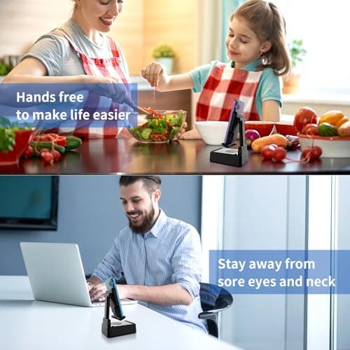 SHGUMITE Cell Phone Stand with Wireless Bluetooth Speaker 15W Wireless Charging, HD Surround Sound and Alarm Clock Bluetooth Speaker Holder for Phone, Tablet, Gifts for Men Women Dad (Black) 6