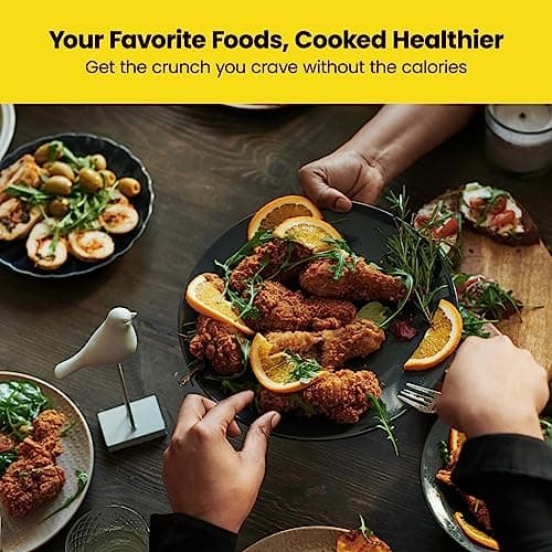 Chefman TurboFry 2-Quart Air Fryer, Dishwasher Safe Basket & Tray, Use Little to No Oil For Healthy Food, 60 Minute Timer, Fry Healthier Meals Fast, Heat And Power Indicator Light, Temp Control, Black 6