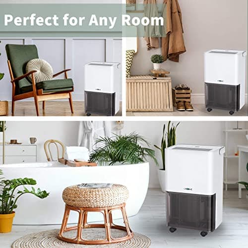 Uhome 30 Pint Dehumidifier - for Basement with Activated Carbon Filter,Ultra Quiet, Humidity Sensor, Auto Shut Off, Continuous Drainage Hose - Ideal Dehumidifiers for Home, 1500 Sq Ft Dehumidifiers 9