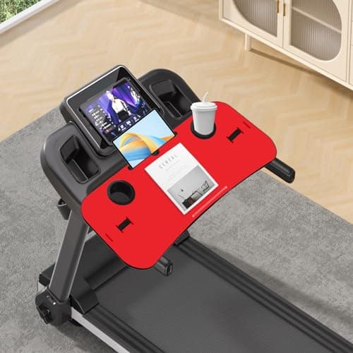 Qsxou Treadmill Desk Attachment 36 Inches Tread Tray Workstation, Laptop Stand Holder for Notebooks, Tablets, Phone,Cup,Ergonomic Platform with Cooling Holes & Edge Protector 7
