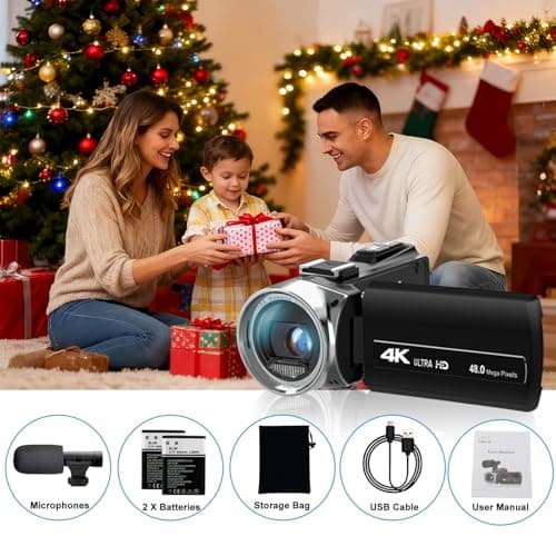 ISHARE 4K 48MP Digital Vlogging Camera for YouTube Compact Camcorder with Microphone Anti-Shake Night Vision 18X Zoom for Travel Family Daily Recording Beginners Kids Teens Adults 8