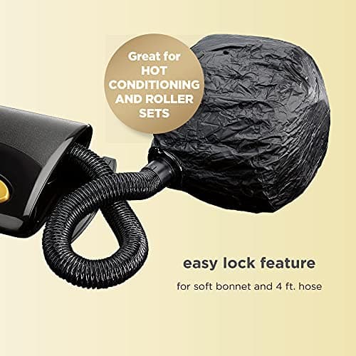 INFINITIPRO BY CONAIR GOLD Bonnet Hair Dryer, Soft Portable Bonnet Style Hair Dryer 6