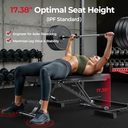 FLYBIRD Adjustable Bench,Utility Weight Bench for Full Body Workout- Multi-Purpose Foldable Incline Bench (Black) 5
