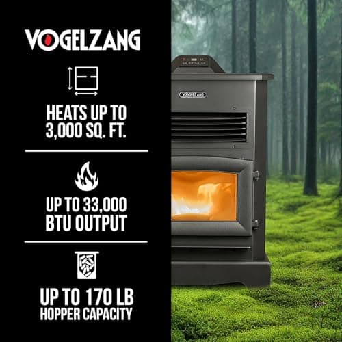 Vogelzang WiFi Pellet Stove on Pedestal, 3,000 Sq. Ft., 170lb Hopper 4