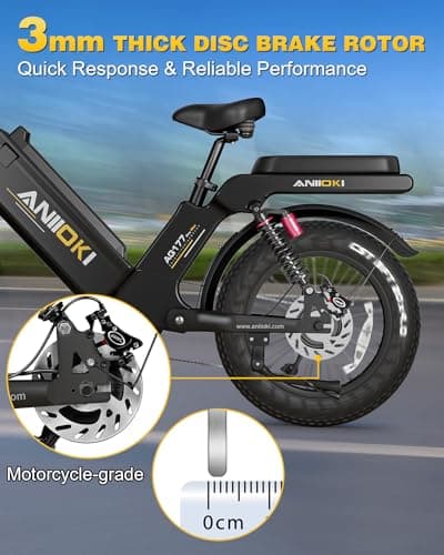 ANIIOKI eBike,AQ177 PRO MAX Electric Bike,48/52V 60Ah Electric Commuting Bike,200Miles Long Range, Peak 1200W Power Ebike, Electric Bicycle for Adults 6