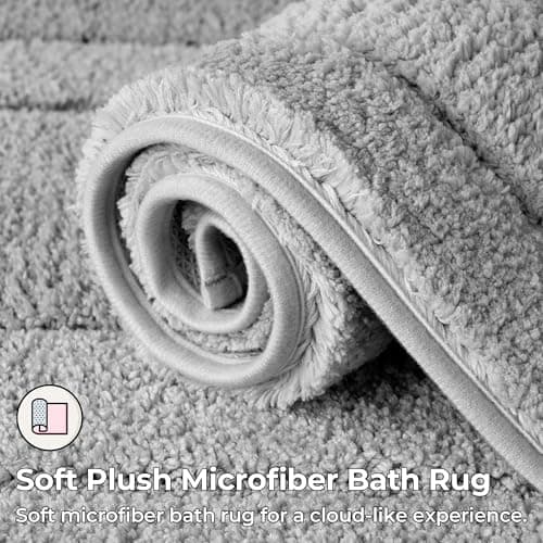 GRANNY SAYS Gray Bathroom Rugs, Bath Mats for Bathroom Non-Slip, Super Soft and Water Absorbent, Microfiber Bath Rugs, Machine Wash Dry, Bath Rugs for Floor, Tub and Shower, 16" x 24" 5