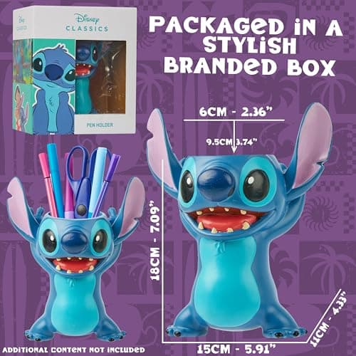 Disney Stitch 3D Pen Holder for Desk, Cute Pencil Holder Desk Organizer for Office, Home Storage Box, Secret Santa Gifts 7
