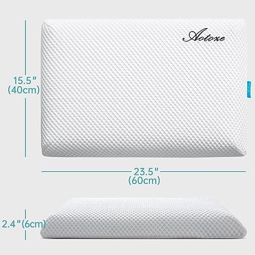 AOTOZE Ultra Thin & Flat Memory Foam Pillow 2.4 Inch Hight,Low Profile Slim & Thin Pillow for Stomach Sleeper,Side Sleeper,Oeko-TEX & CertiPUR-US Double Certification 23.5 x 15.5 x 2.4 Inches 5