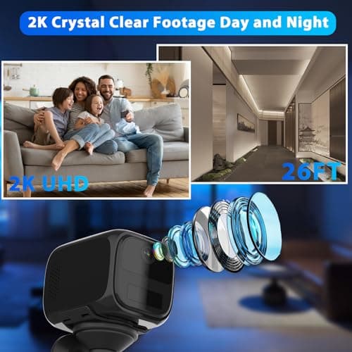 FUVISION No WiFi Security Camera, 2K Cellular Security Camera, 20 Days Standby, 4G LTE Micro Camera, Mini Camera SIM Card for Car Security, No Plug In, Motion Detect, Night Vision, SD/Cloud, 120° View 6