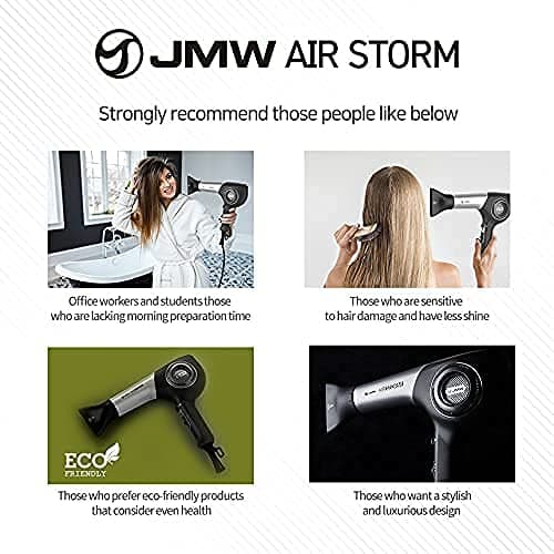 JMW Korean Professional Salon Hair Dryer AIR Storm-1600W BLDC, Fast Drying, Powerful Cold Wind, Lightweight, Quiet and Long-Lasting 5