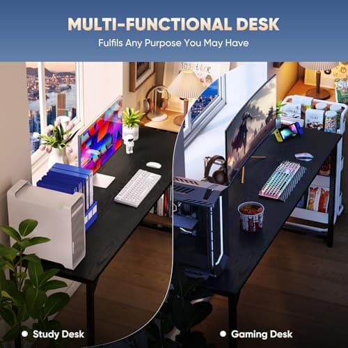 DUMOS 32 Inch Office Small Computer Desk Modern Simple Style Writing Study Work Table for Home Bedroom - Wood Black 8