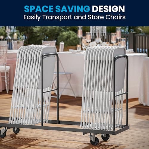 Flash Furniture Hercules Set of 10 Indoor/Outdoor Heavy-Duty Plastic Folding Chairs, Foldable Commercial Stacking Chairs with 650-lb. Static Weight Capacity, White 8