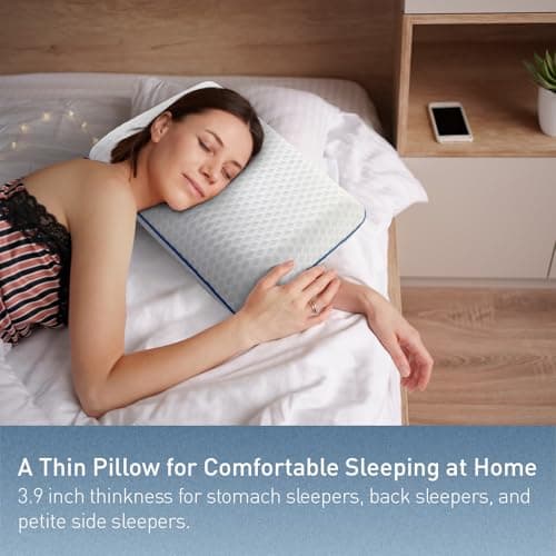 Cooling Travel & Camping Memory Foam Pillow for Sleeping,Contoured Support Medium Firm Small Travel Pillows for Airplanes & Backpacking Car Toddler Kids Compact Lightweight, Breathable Washable Cover 7