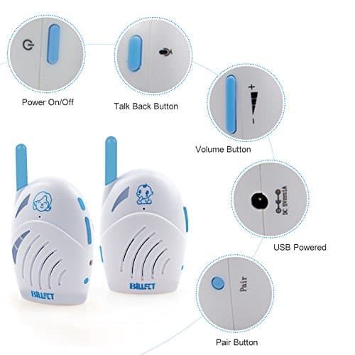 Audio Baby Monitor Intercom walkie-Talkie Two-Way Portable USB Charging 6