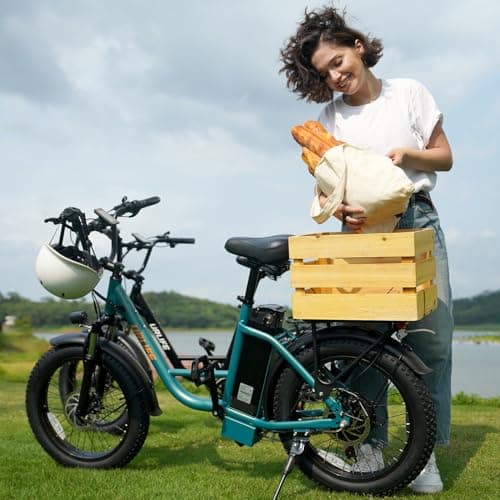 URLIFE 20"*3.0 Fat Tire Electric Bike for Adults, 28MPH 48V, 80-Mile, 7-Speed & Suspension, Adjustable Seat for Adults and Teens, UL 2849 (Black) 8