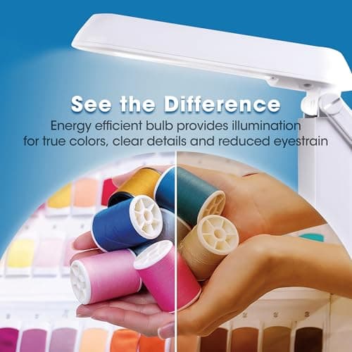 OttLite Folding Task Lamp, White – Multi-Position Shade, Fold-Up Design, Portable Handle, Low Heat & Low Glare Illumination, Fits on Desks & Workstations 5