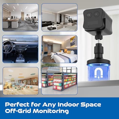 No WiFi Security Camera, 4G LTE Cellular Security Camera Indoor Wireless with Magnetic Bracket, 4G SIM Card, Dual Lens, 6X Hybrid Zoom, 20 Day Standby Battery, 2K Night Vision, PIR Motion Detection 7