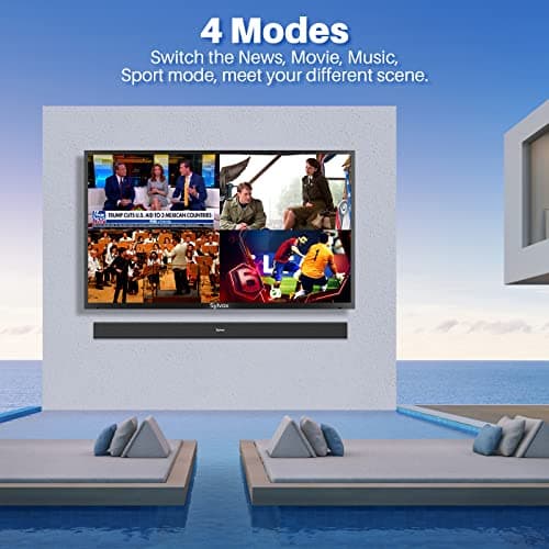 SYLVOX Outdoor Waterproof Soundbar for TV, IP65 Bluetooth Soundbar with Remote, 60W Powerful Sound, 3D Surround, HDMI ARC, Wireless Streaming, Wall Mountable, Fits All Outdoor TVs(Elf S2) 6