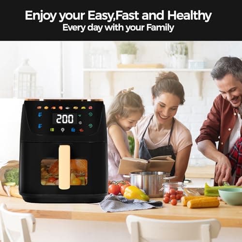 Panana Air Fryer, 8QT Large Capacity Air Fryer, Oilless Healty Cooker Airfryer Oven with 8 Presets, 1500W Air Fryers for Quick Meal, Home Use 5