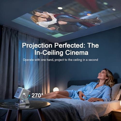 【Officially-Licensed APP & 2000 ANSI】4K Smart Projector with WiFi and Bluetooth, VOPLLS Auto Focus Portable Outdoor Projector, Movie Home Theater Proyector Adjustable Stand 6