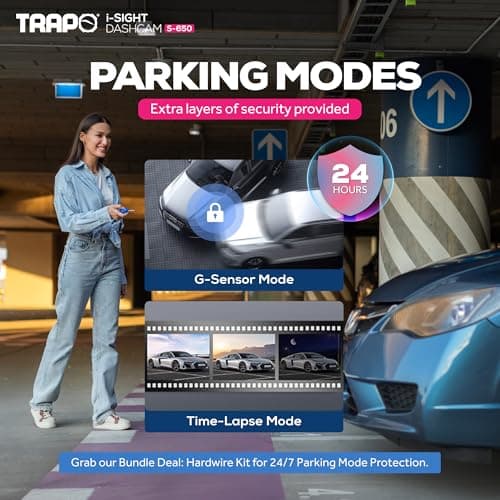 Trapo S650 Dash Cam 2K HDR 2560x1440P Front and Rear Dash Cam, Car Camera with ADAS, Voice Control, Super Capacitor, Parking Surveillance, Built-in GPS & Wi-Fi, 60 FPS Front + 30 FPS Rear 8