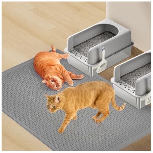 Colewin Cat Litter Mat, Waterproof Soft Litter Mat, 39x27in Large Rubber Litter Box Mat, Washable Easy to Clean, Indoor Floor XL Kitty Litter Trapping Mat 8