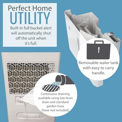 Keystone Energy Star 35-Pint Portable Dehumidifier for Extra Large Rooms up to 1,500 Sq.Ft. with Auto-Shutoff & Timer - Quiet Home Dehumidifier and Moisture Absorber For Basement, Garage, Living Room 5