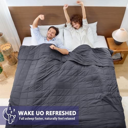 yescool King Size Weighted Blanket for Adults (20 lbs, 80” x 87”, Grey) Cooling Heavy Blanket for Sleeping Perfect for 190-210 lbs, Breathable Blanket for Adults & Couple All Season, Machine Washable 5