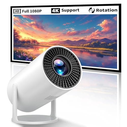 Mini Projector Portable Proyector 4K Support, Native 720P Small Projector with 270° Rotatable Stand, Compatible with TV Stick/Smartphone/HDMI/USB for Bedroom/ Outdoor Camping (No WiFi or Bluetooth)